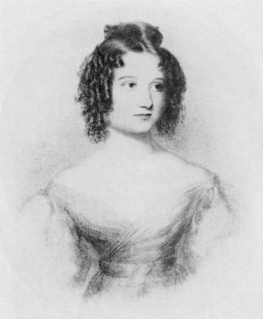Um desenho de Ada Byron, de 17 anos (Augusta Ada King-Noel, Condessa de Lovelace), filha de Lord Byron.