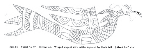 Versão da pantera subaquática em uma tigela Mississippian de Moundville