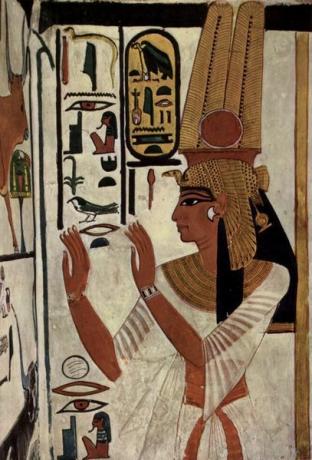 Pintura de parede da rainha Nefertari, c. 1298-1235 a.C.