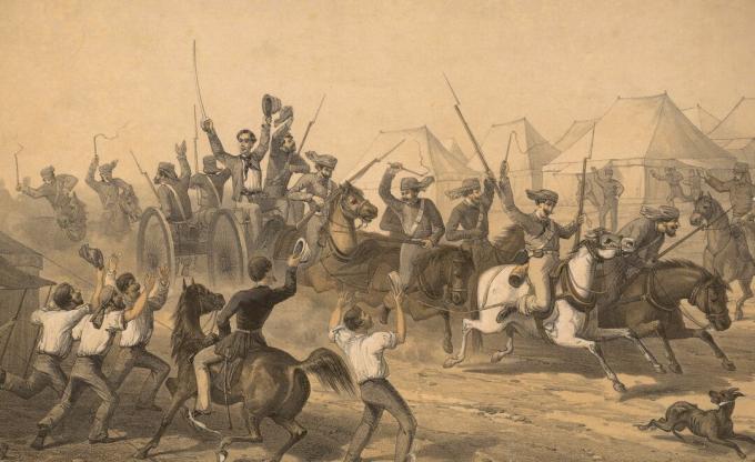 Tropas britânicas em Delhi durante a rebelião de 1857