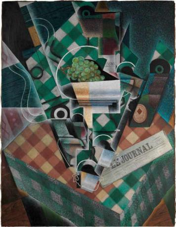 juan gris ainda vida toalha de mesa quadriculada