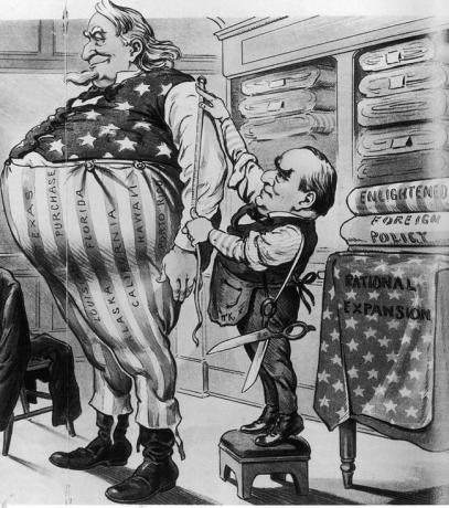 Cartoon sobre o expansionismo americano, 1900