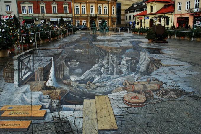 A pintura de rua em 3D Salt World