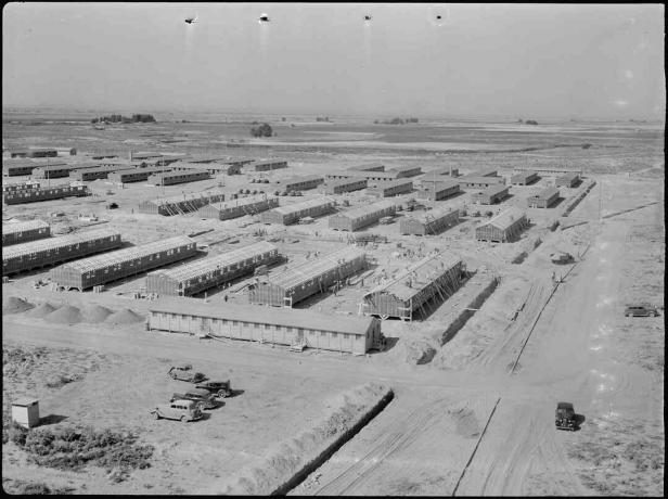 vista panorâmica do centro de Minidoka War Relocation Authority