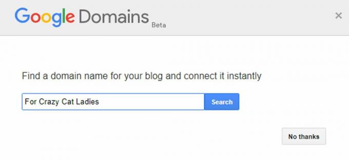 Interface do Google Domains no Blogger