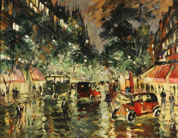 Noite chuvosa em Paris, década de 1930