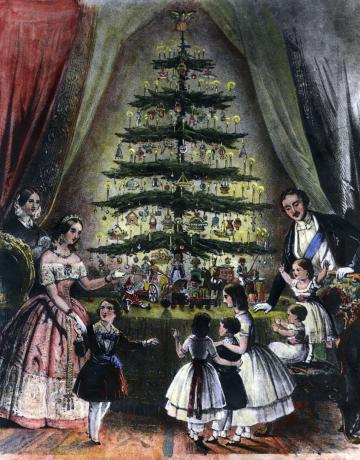 Árvore de Natal e família, 1848.