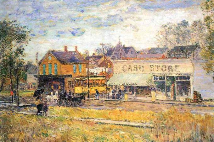 Childe Hassam final da linha de bonde oak park illinois