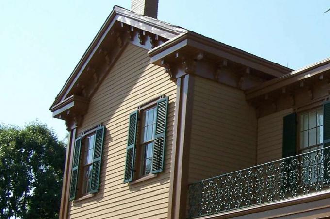 Detalhe do andar superior da casa de Abraham Lincoln em Springfield, Illinois