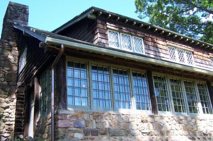 Craftsman Farms Log House, casa de Gustav Stickley 1908-1917, em Morris Plains, Nova Jersey