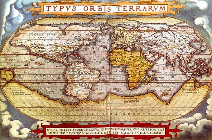 Mapa do mundo a partir de 1570 atlas 