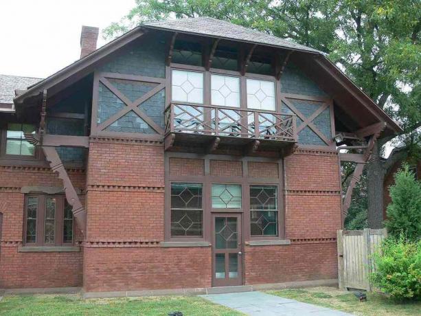 A casa de carruagem de Mark Twain possuía os mesmos detalhes cuidadosos da casa principal.