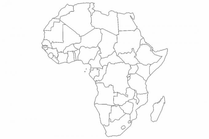 Mapa em branco da África