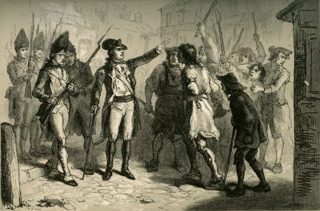 O governador real britânico William Tryon confronta reguladores da Carolina do Norte em 1771