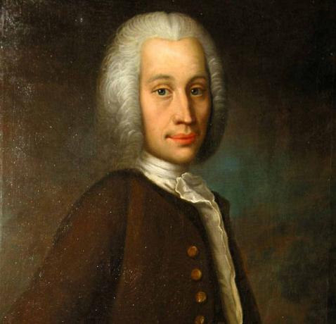 Retrato de Anders Celsius em cores.