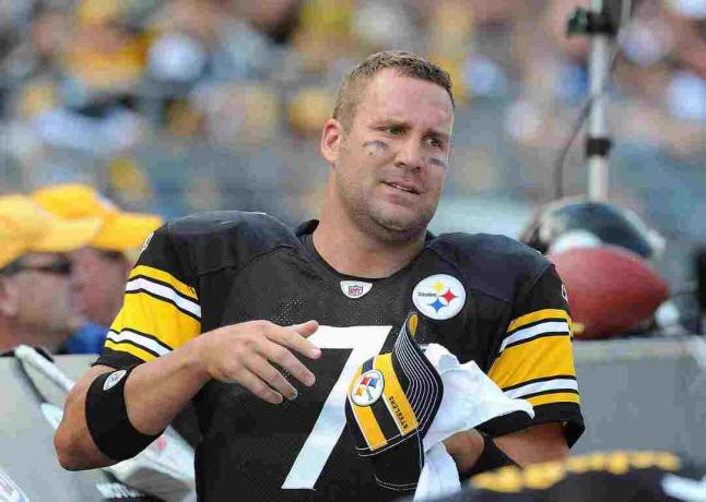 Ben Roethlisberger em seu uniforme dos Steelers