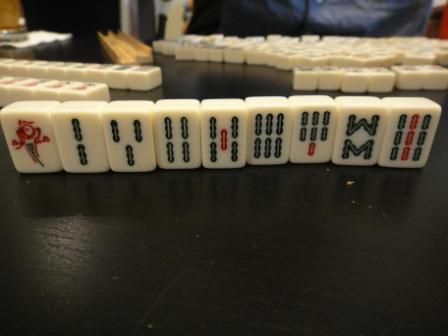 O conjunto de bambu de um conjunto de azulejos de Mahjong.