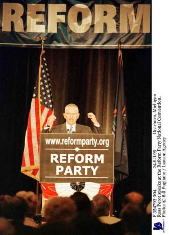 Ross Perot fala na Convenção Nacional do Partido da Reforma