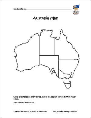 Mapa de contorno da Austrália